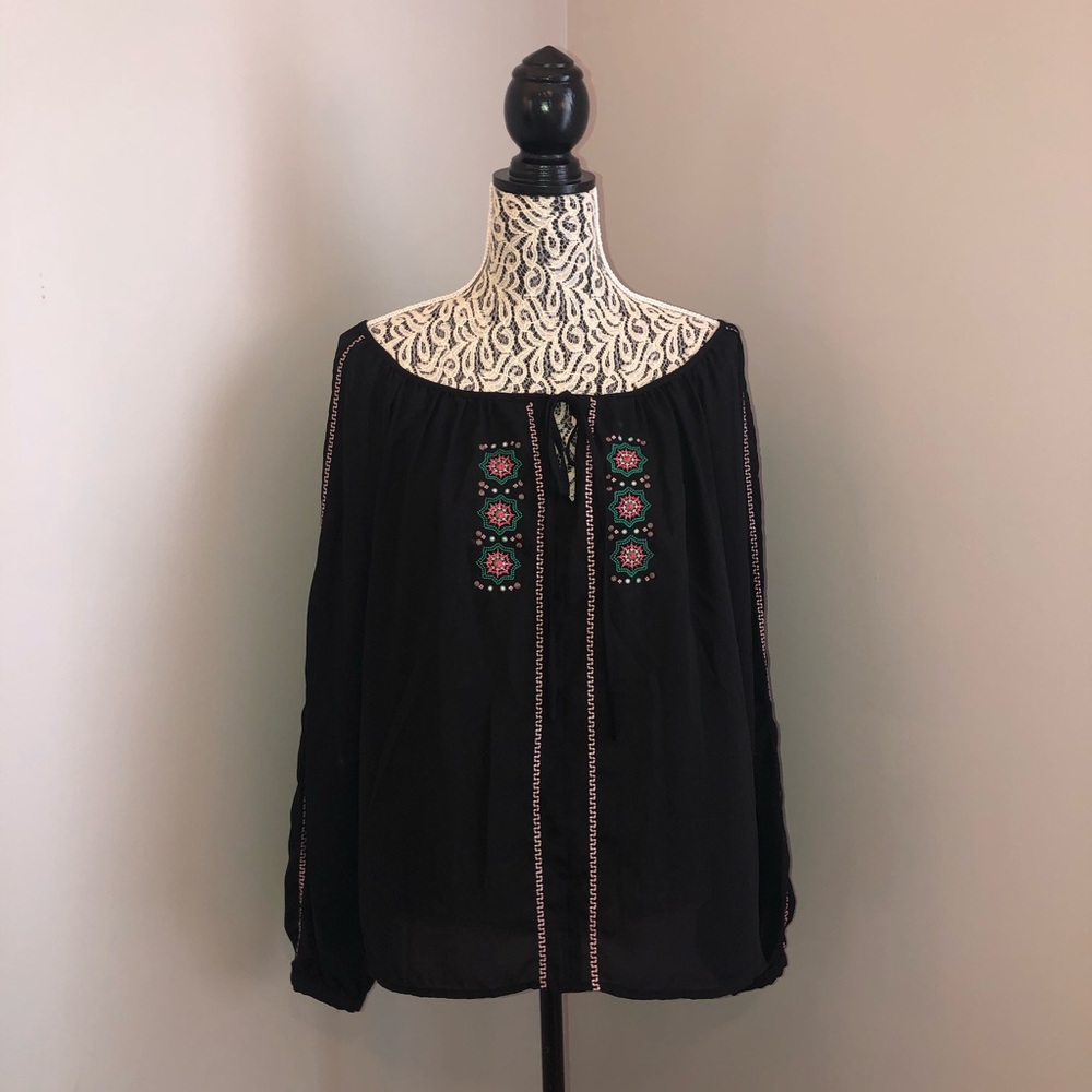 GB Long Sleeve Embroidered Blouse